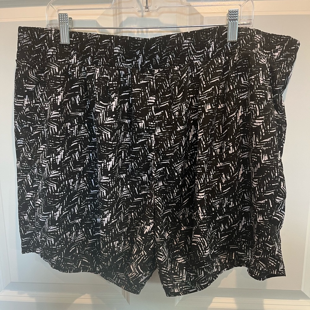 A.N.A. Black and White Linen Shorts Size 1X